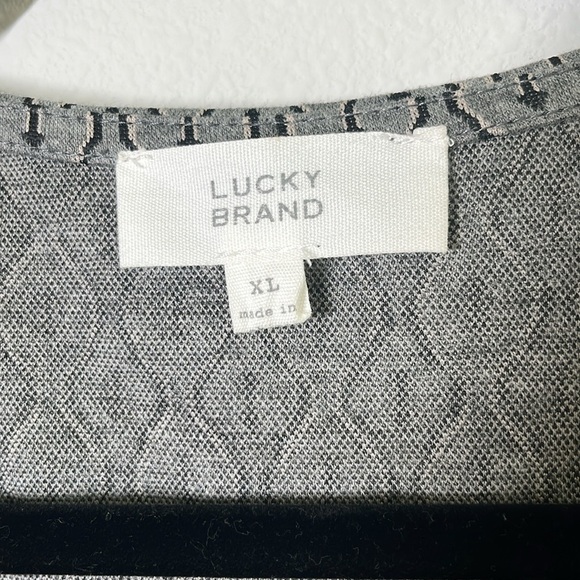 Lucky Brand Gray Knit V-Neck Button-Down Dress – Size XL - Picture 4 of 9